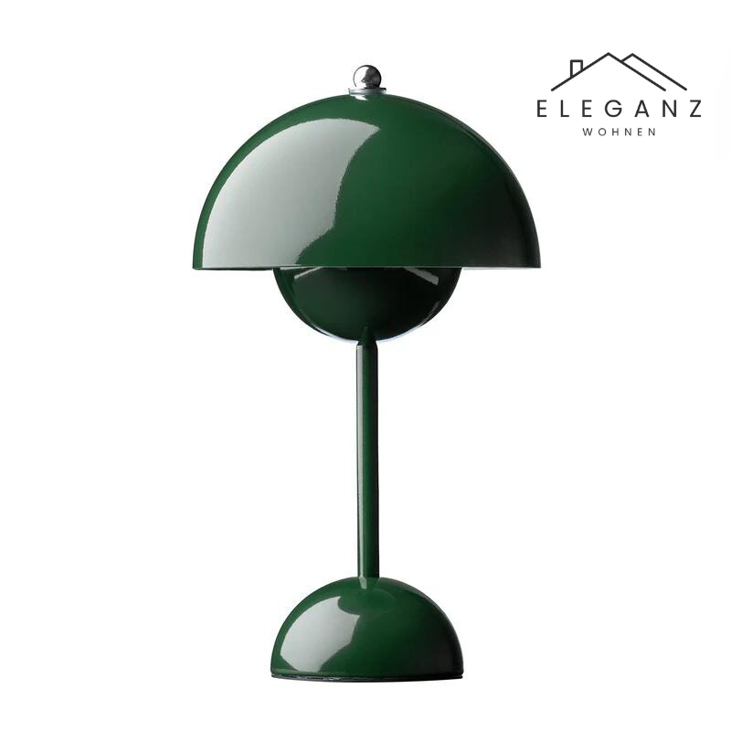 LED Tafellamp Paddenstoel Oplaadbaar Dimbaar Design Metaal 29cm | Sansoti