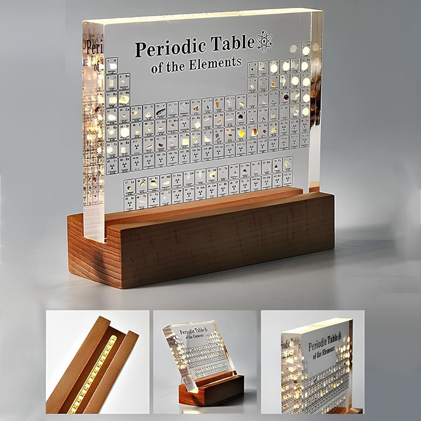 3D Periodieke Tabel met 83 Echte Elementen – Verlichte Display in Acryl voor Wetenschap & Educatie | Sansoti
