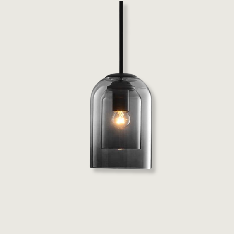 Hanglamp Glas Dubbel E27 Rookglas Amber Vintage Retro Woonkamer Eetkamer Keuken Sfeerverlichting Industrieel Modern | Sansoti