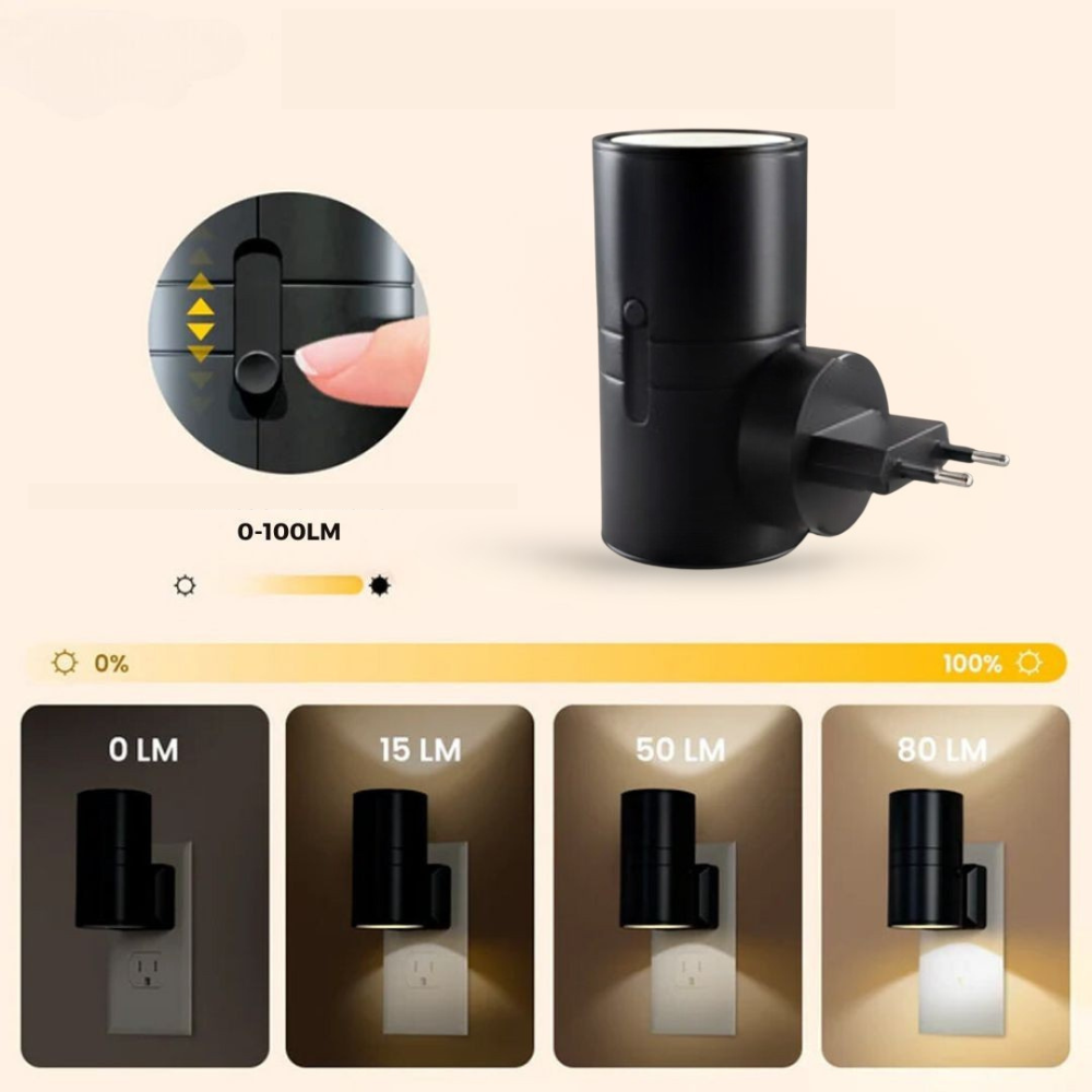 Veilleuse Bauhaus à intensité variable avec capteur jour-nuit, applique murale à lumière LED chaude pour chambre, entrée et salle de bains, économe en énergie | Sansoti