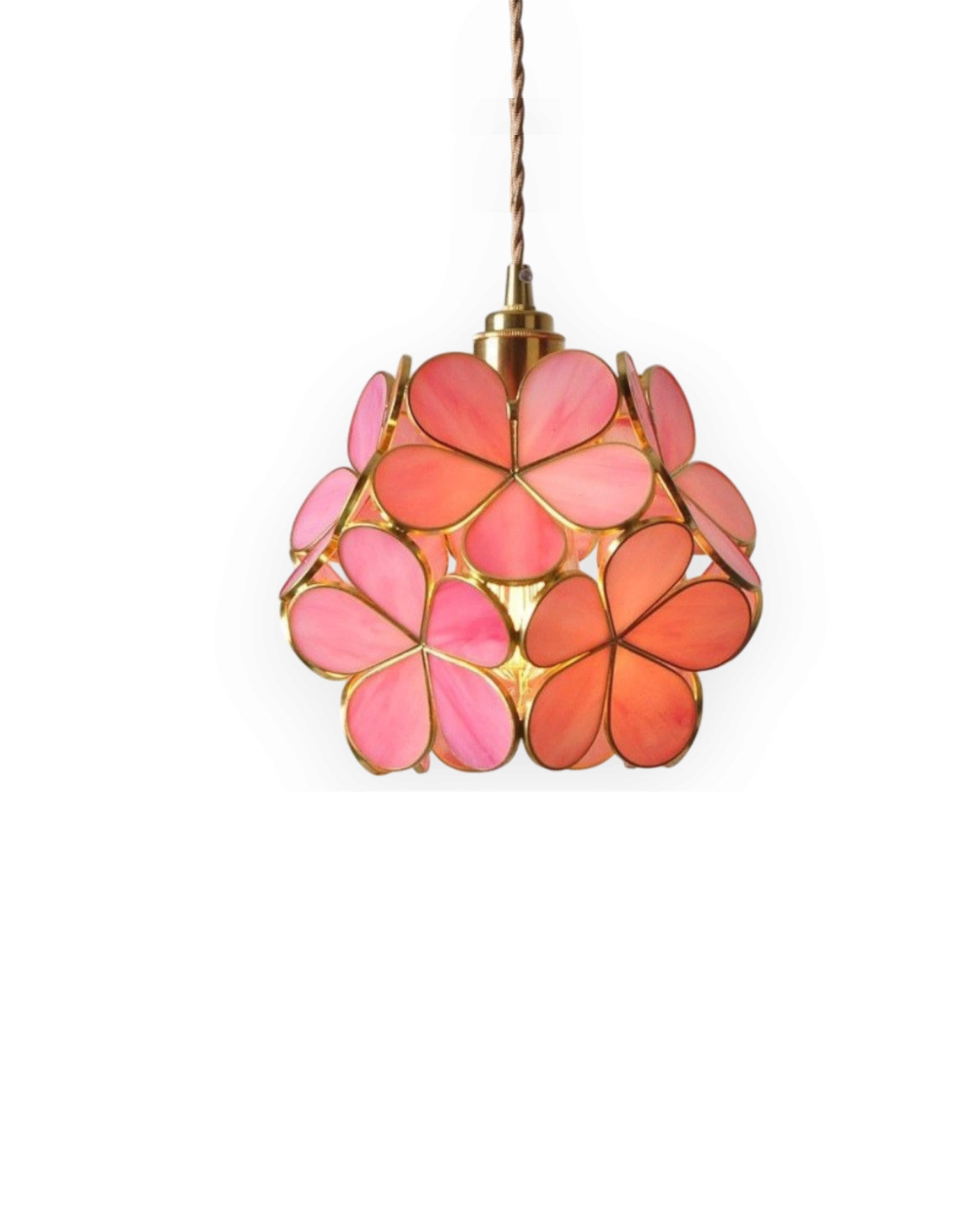 Handgemaakte Hanglamp met Acryl Bloem en IJzeren Frame Transparant Roze Blauw Beige voor Eetkamer Woonkamer Slaapkamer | Sansoti