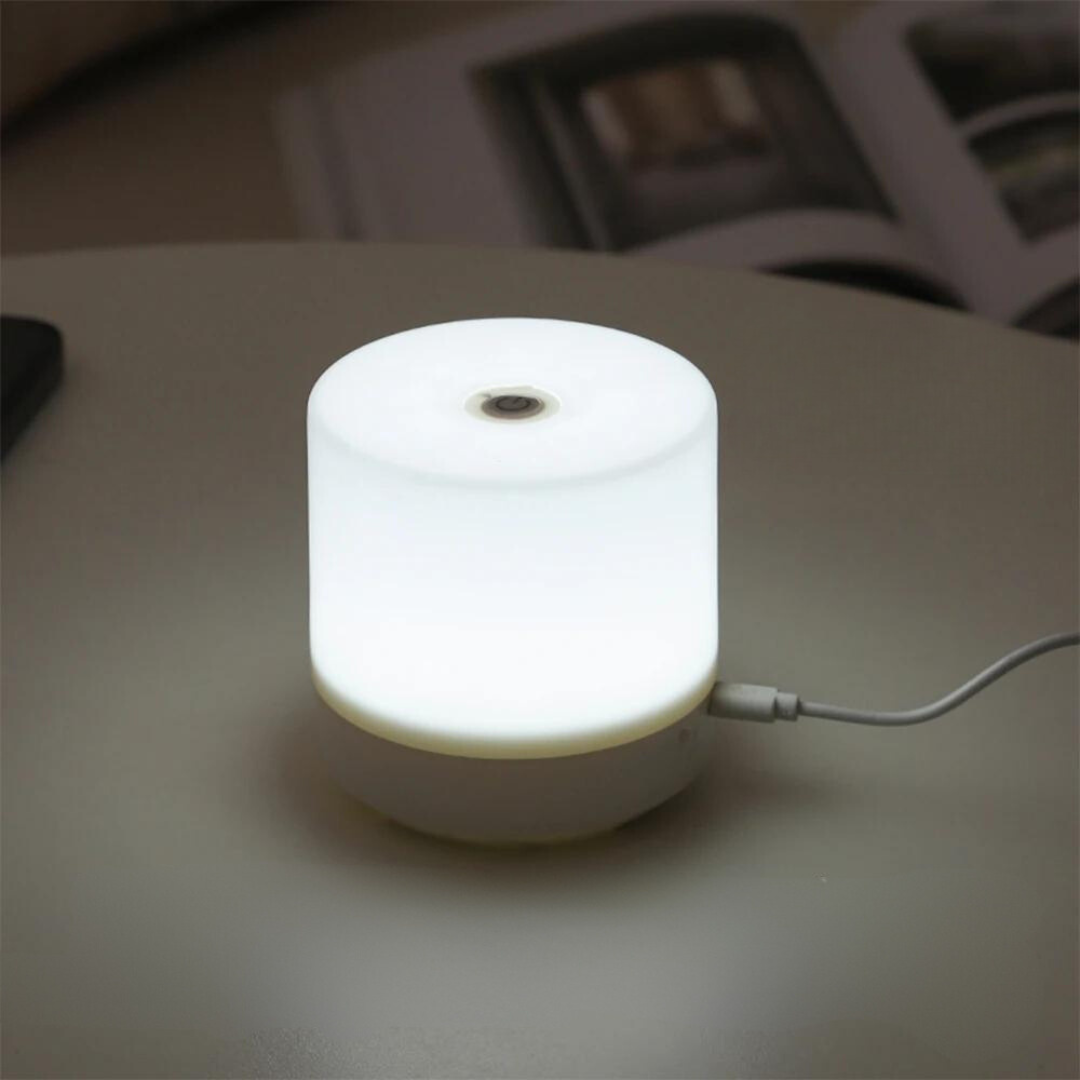Nachtlamp LED USB 8.5cm Dimbaar ABS Wit Touch Bedlamp Slaapkamer Bureau Sfeerverlichting Compact Lampje | Sansoti