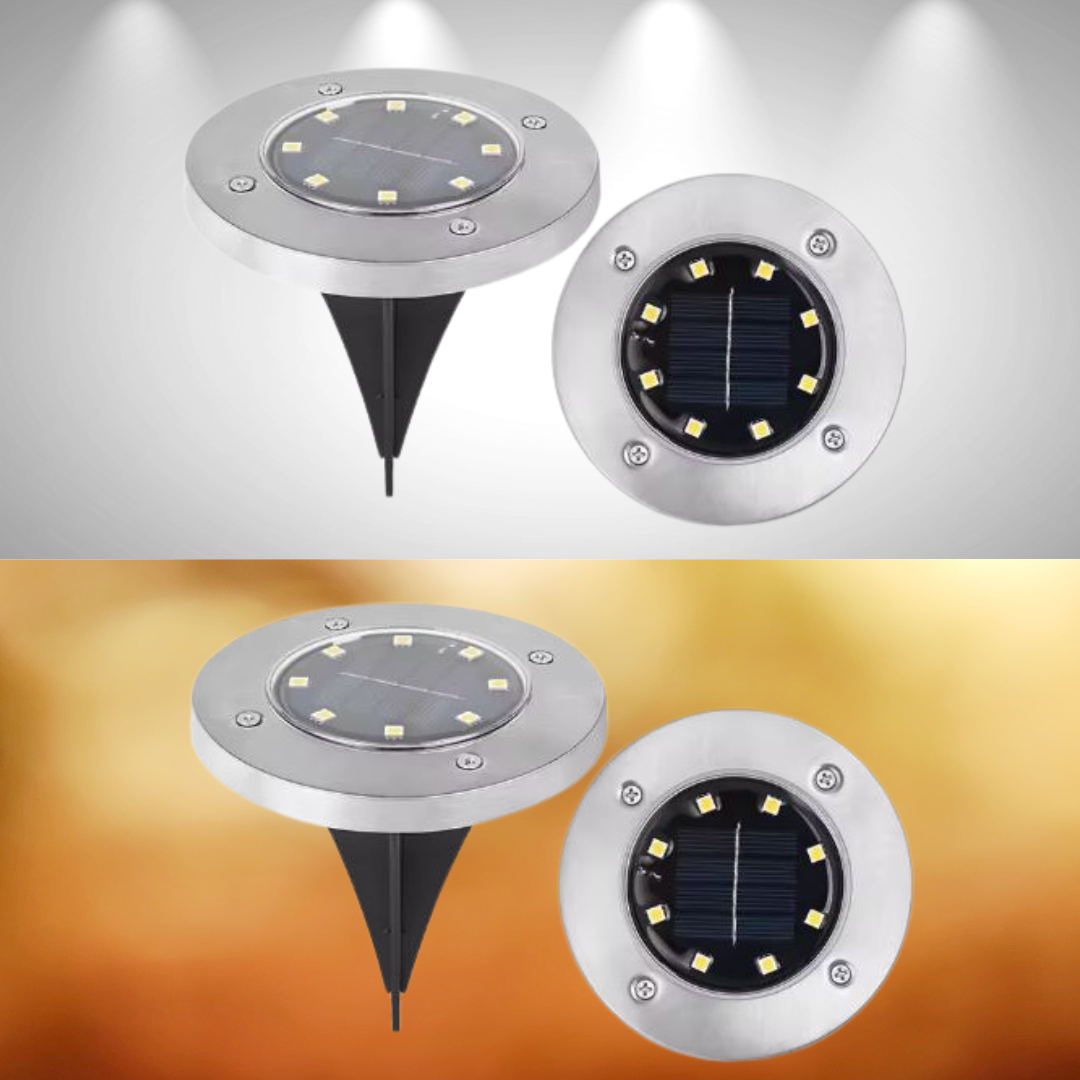 Set de 4 lampes solaires d'éclairage de jardin à LED, éclairage de chemin sans fil, automatique, résistantes aux intempéries, lampes d'extérieur pour jardin | Sansoti