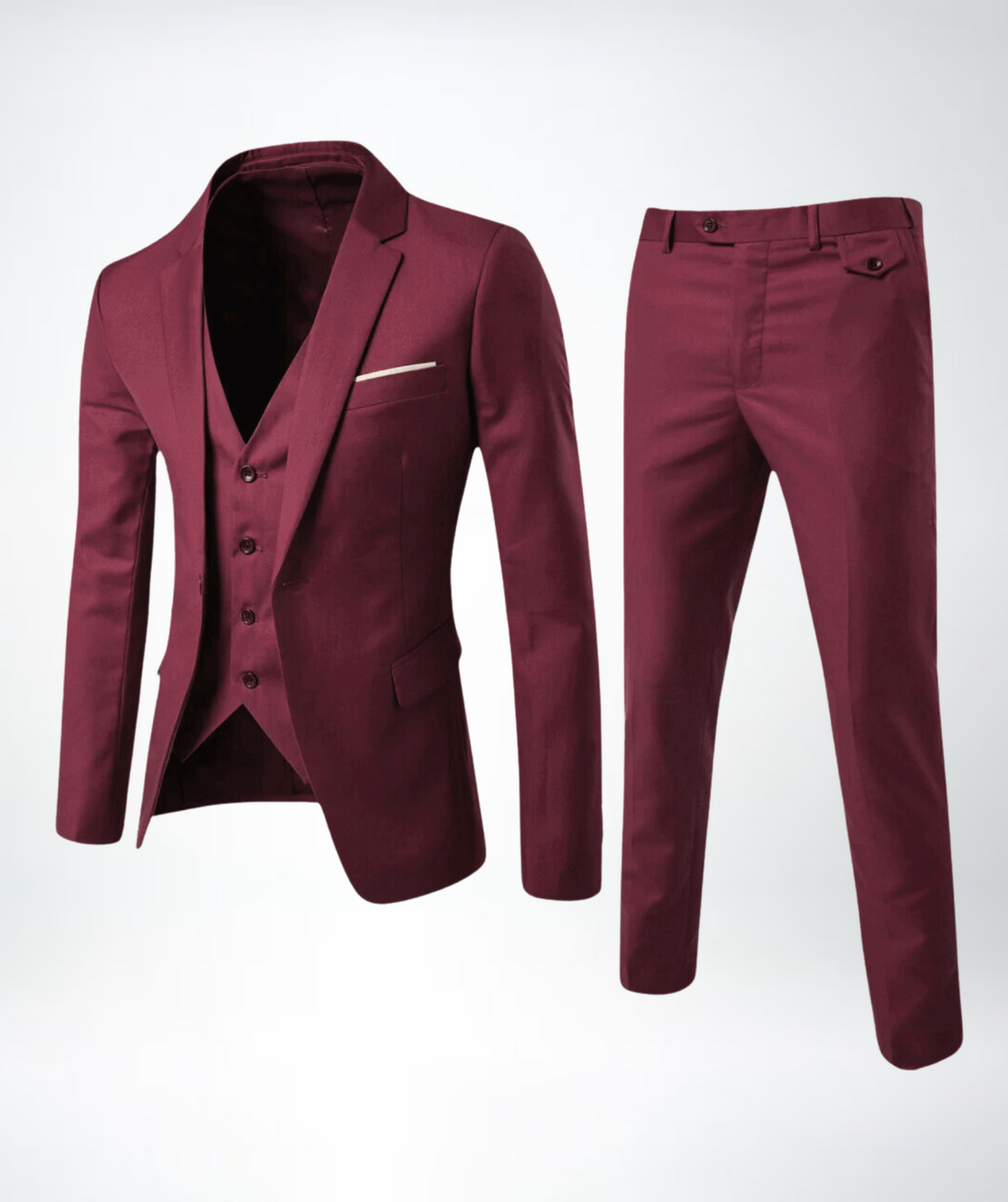 Three-Piece Men's Suit, Classic and Stylish, with Blazer, Waistcoat and Trousers, Elegant Business, Party and Wedding Suit | Sansoti