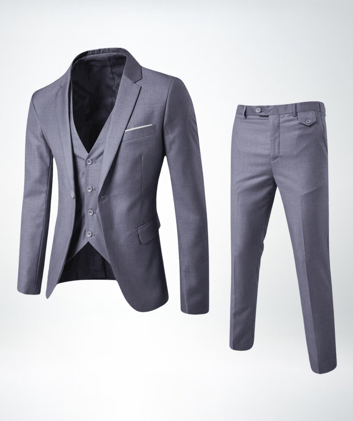 Three-Piece Men's Suit, Classic and Stylish, with Blazer, Waistcoat and Trousers, Elegant Business, Party and Wedding Suit | Sansoti