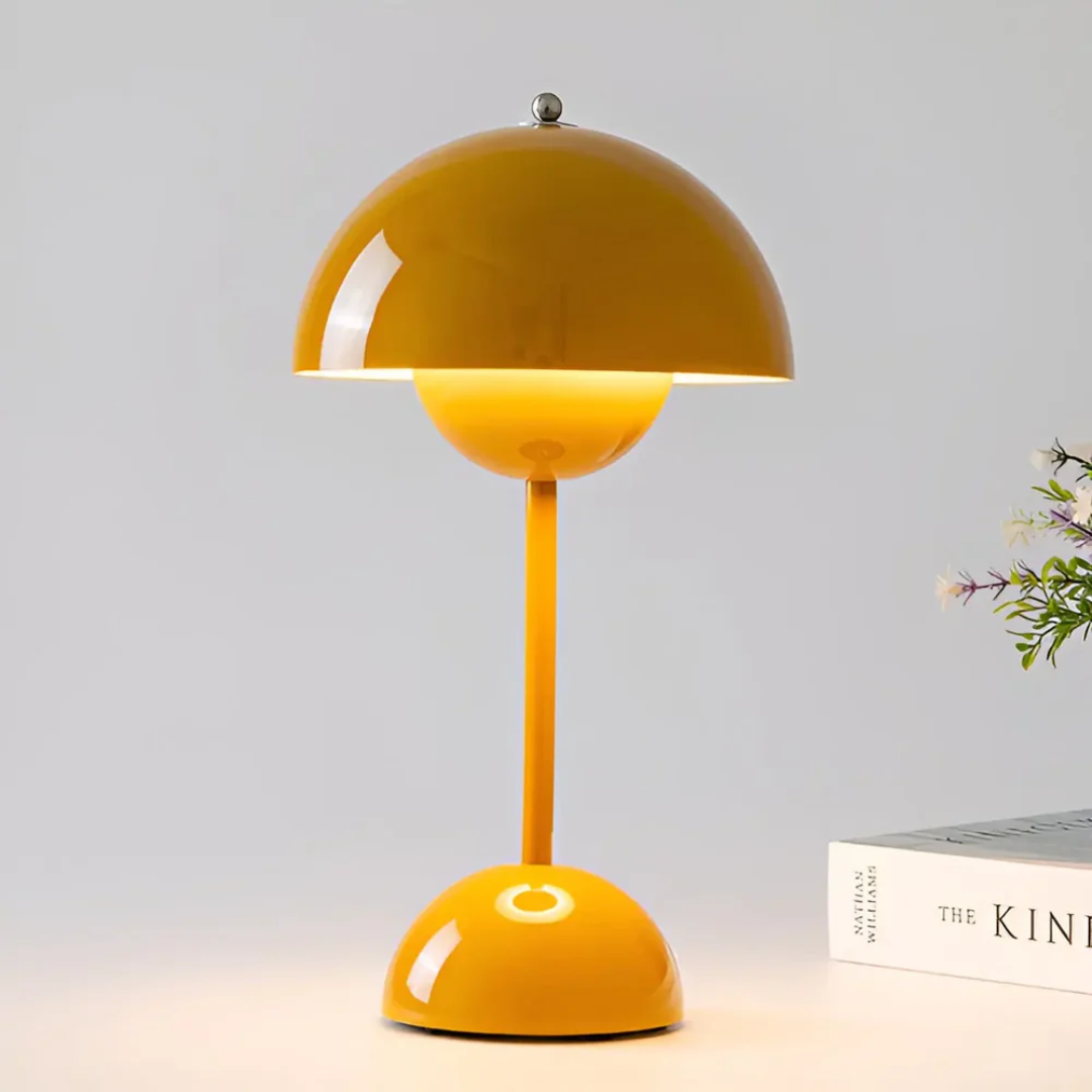 Oplaadbare Tafellamp Ø16×H29,5cm Touch-Bediening 3 Lichtmodi Modern Design Draadloos Roestvrij Staal | Sansoti