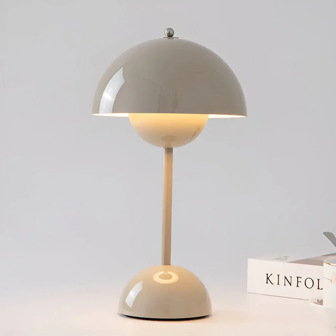 Oplaadbare Tafellamp Ø16×H29,5cm Touch-Bediening 3 Lichtmodi Modern Design Draadloos Roestvrij Staal | Sansoti