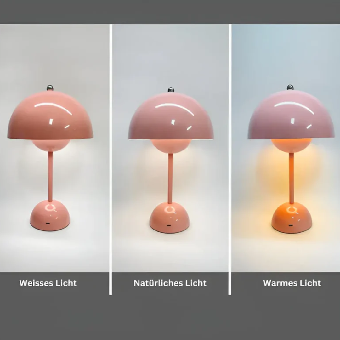 Oplaadbare Tafellamp Ø16×H29,5cm Touch-Bediening 3 Lichtmodi Modern Design Draadloos Roestvrij Staal | Sansoti