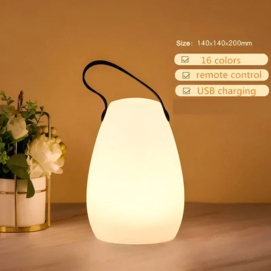 Draadloze Oplaadbare Tafellamp Waterdicht LED 16 Kleuren met Afstandsbediening voor Binnen en Buiten | Sansoti