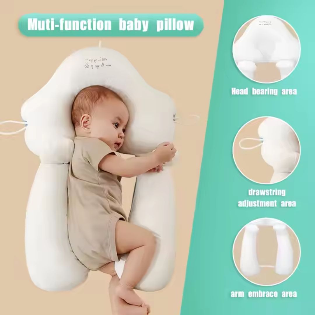 Ergonomisch Babykussen met Hoofdondersteuning Katoenen Wiegkussen Pasgeboren | Sansoti