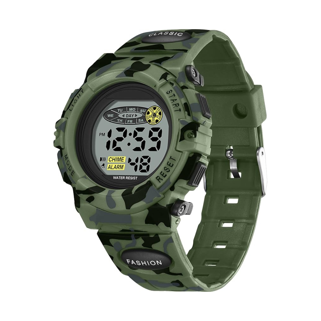 Digitaal Kinderhorloge Waterdicht & Stoßvastig – Datum Alarm Stopwatch Functie – Leerzame Sportuhr met Verlichting – PU Siliconen Band Jongens Meisjes 6-15 Jaar | Sansoti