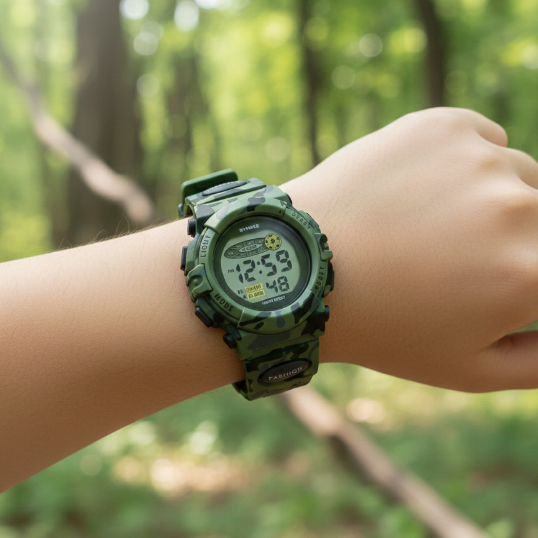 Digitaal Kinderhorloge Waterdicht & Stoßvastig – Datum Alarm Stopwatch Functie – Leerzame Sportuhr met Verlichting – PU Siliconen Band Jongens Meisjes 6-15 Jaar | Sansoti