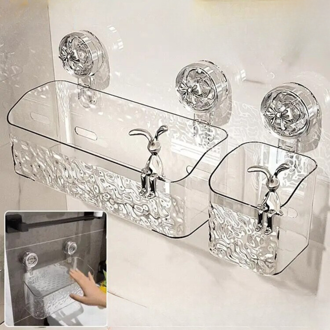 Opbergmand met Zuignappen – Badkamer Organizer Zonder Boren voor Douche en Keuken | Sansoti