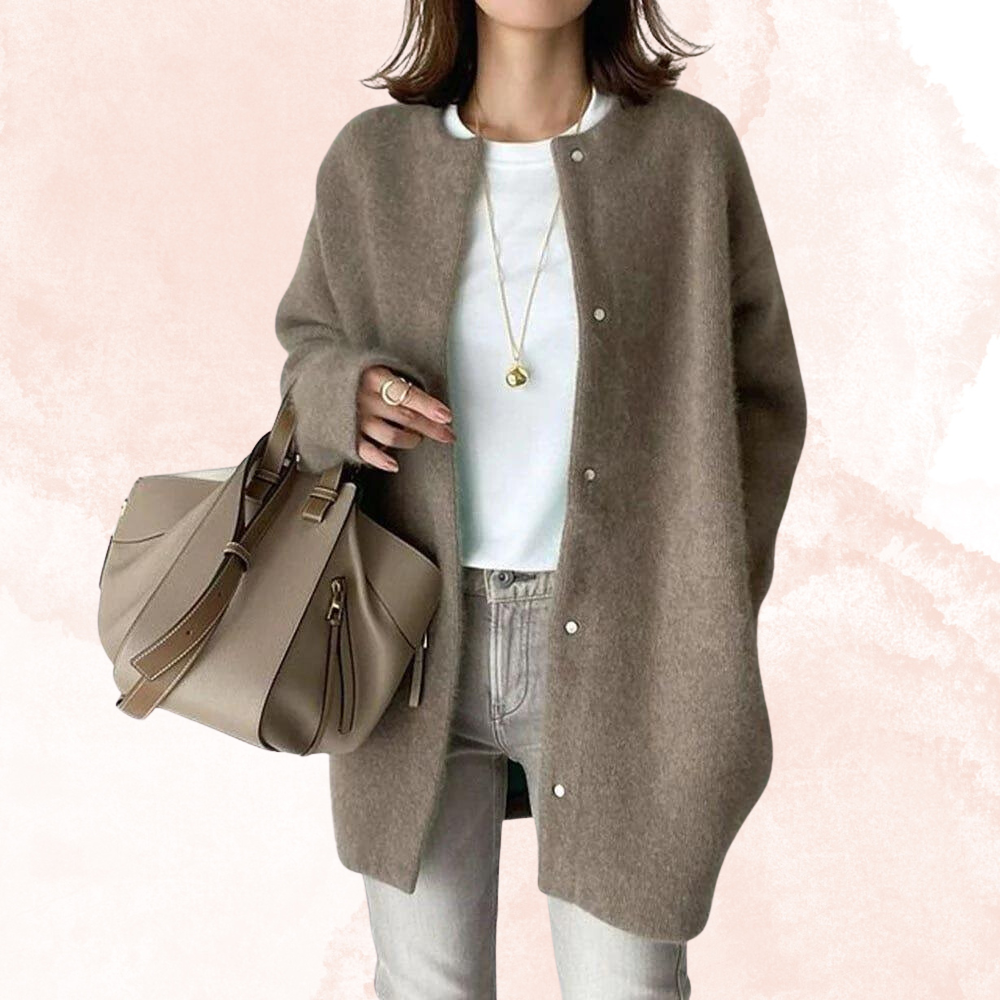 Gebreide Vest met Lange Mouwen en Knoopsluiting voor Dames – Warm en Comfortabel Herfst- & Wintergilet – Elegant en Casual Stijl – Veelzijdig voor Werk, School of Uitjes | Sansoti