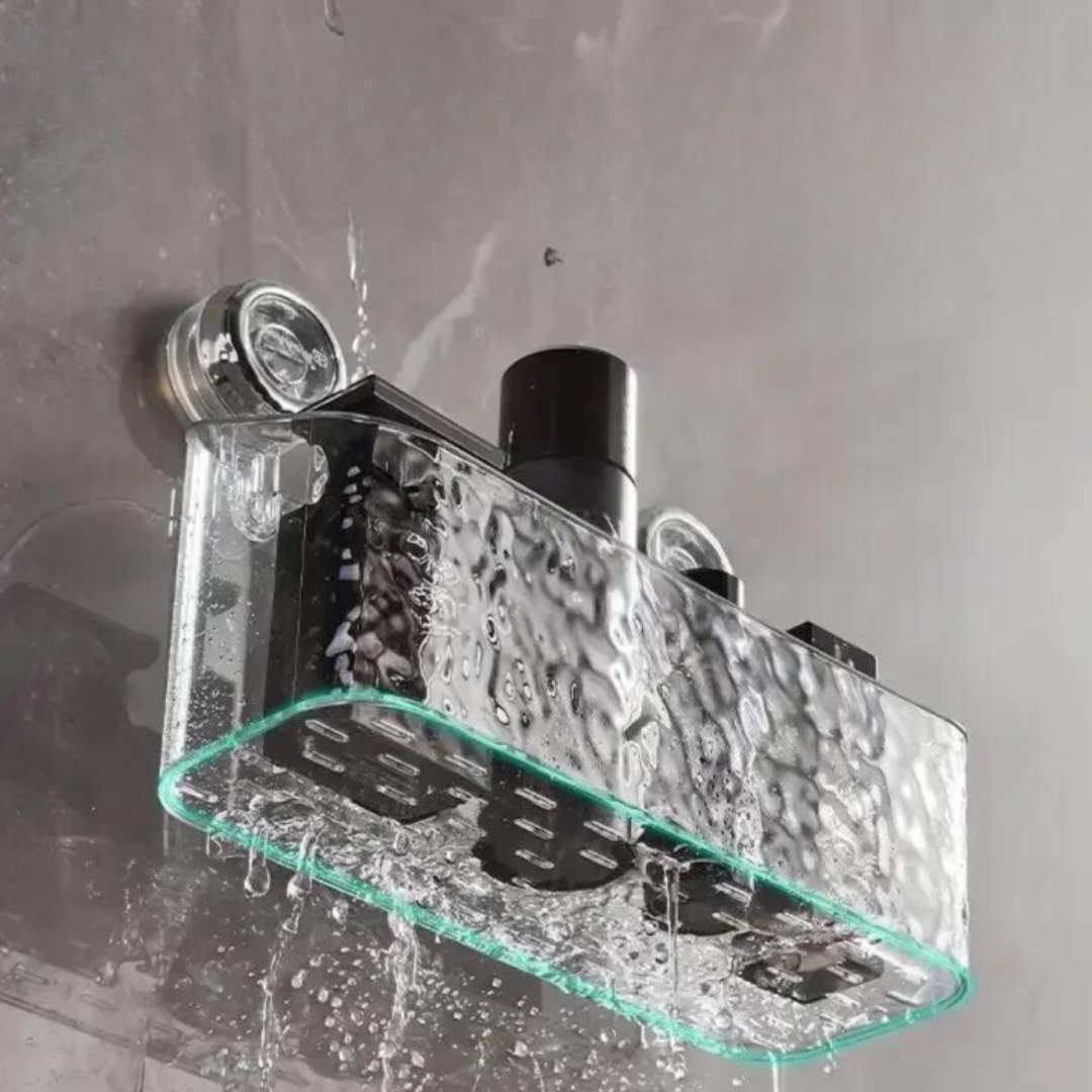Opbergmand met Zuignappen – Badkamer Organizer Zonder Boren voor Douche en Keuken | Sansoti