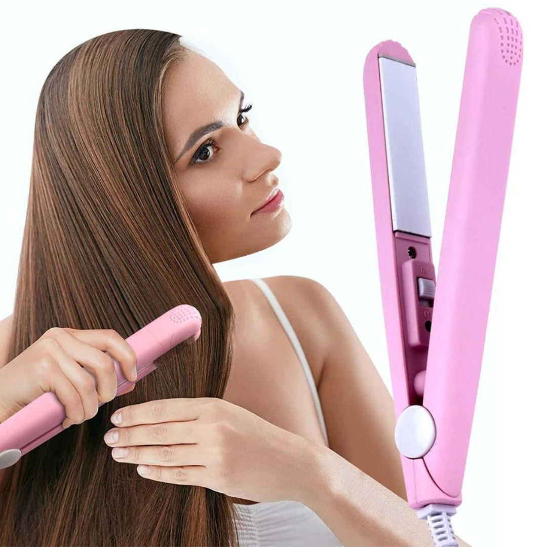 Compact Keramisch Haarstyler voor Krullen en Glad Haar met 3D-Platen Roze Paars Blauw Wit Groen Geel Snel Opwarmen 45 Seconden Instelbare Temperatuur Reisstyler | Sansoti