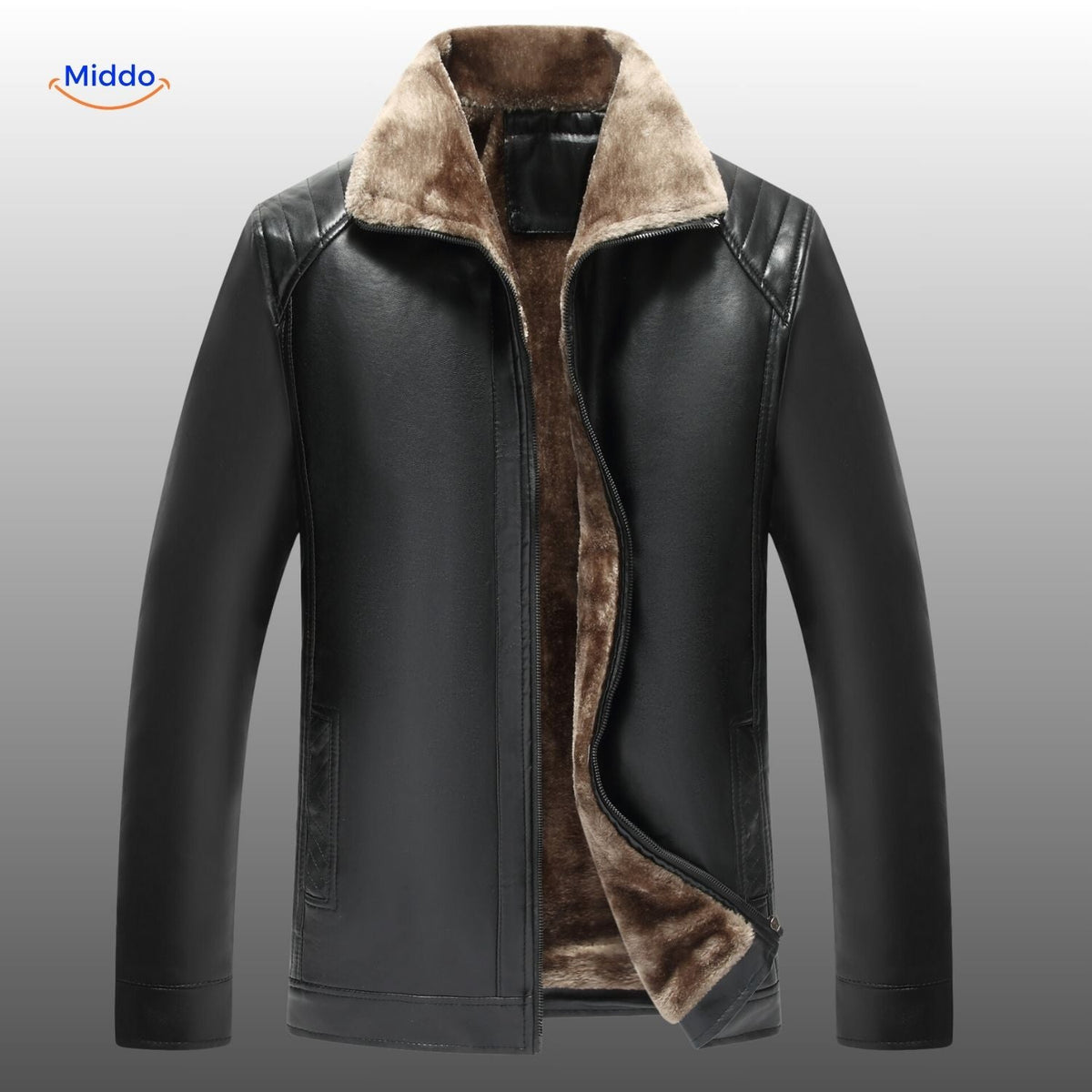 Lederjacke mit Kunstfellfutter, hochwertiges Leder, warme Winterjacke in Schwarz und Braun für Herren und Damen, stilvolle Wintermode | Sansoti