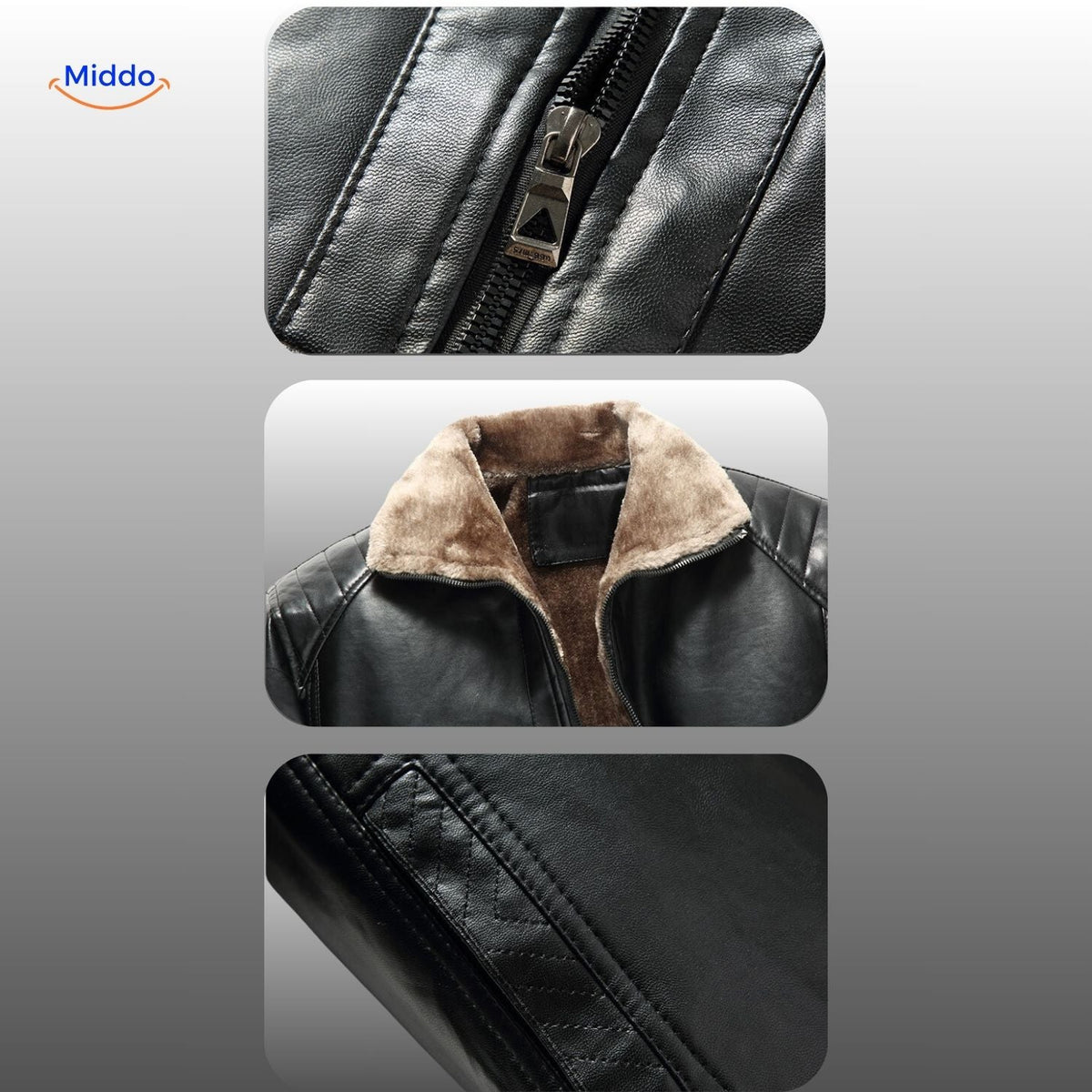 Lederjacke mit Kunstfellfutter, hochwertiges Leder, warme Winterjacke in Schwarz und Braun für Herren und Damen, stilvolle Wintermode | Sansoti
