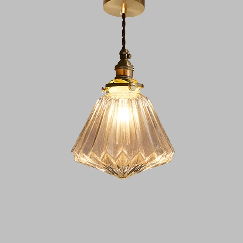 Suspension Verre Cristal Transparent Scandinave Rétro E27 15cm LED Salle à manger Salon Minimaliste | Restfield
