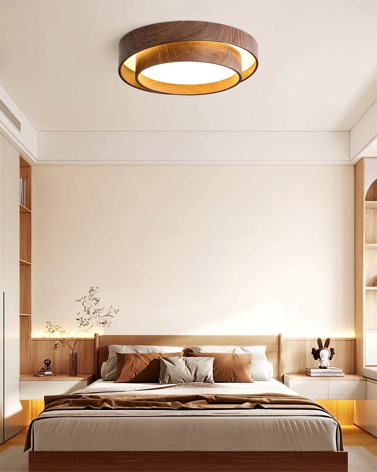 Plafondlamp Walnootlook LED Rond 40cm 50cm Modern Design | Sansoti