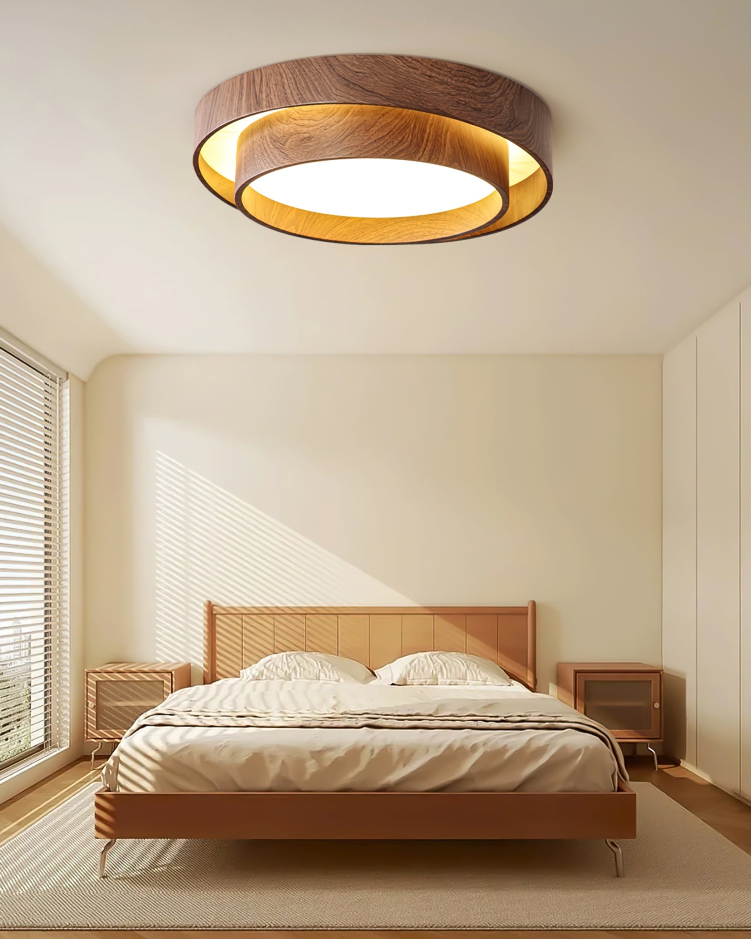 Plafondlamp Walnootlook LED Rond 40cm 50cm Modern Design | Sansoti