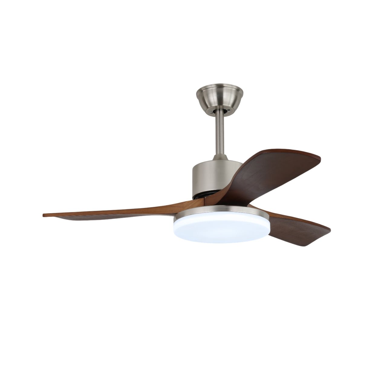 Ceiling Fan Selora with Lighting – Brass & Wood – Modern Design with Remote Control – 6 Speeds – LED 48W Dimmable – Ø106cm or Ø132cm – Luxury Ceiling Lamp & Cooling System – Includes Remote Control | Sansoti