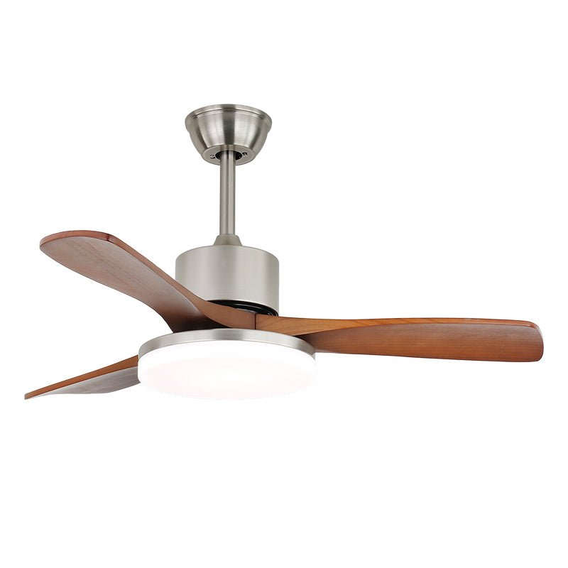 Moderne plafondventilator met verlichting in messing en hout – 106 cm Ø – Scandinavisch geïnspireerd design met 6 snelheden | Sansoti