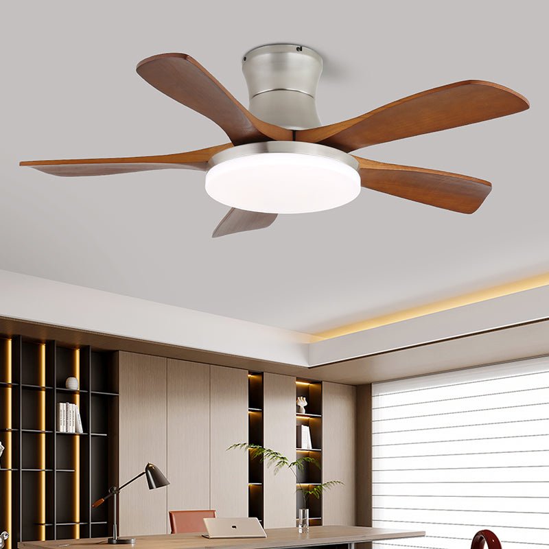 Moderne plafondventilator met verlichting in messing en hout – 106 cm Ø – Scandinavisch geïnspireerd design met 6 snelheden | Sansoti