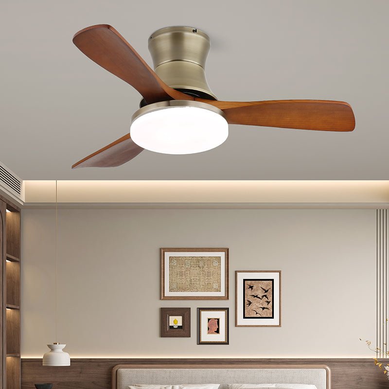 Moderne Plafondventilator met Verlichting - Metalen Behuizing & Houten Bladen - 106cm - Afstandsbediening - 6 Snelheden | Sansoti
