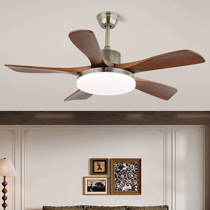 Moderne Plafondventilator met Verlichting - Metalen Behuizing & Houten Bladen - 106cm - Afstandsbediening - 6 Snelheden | Sansoti