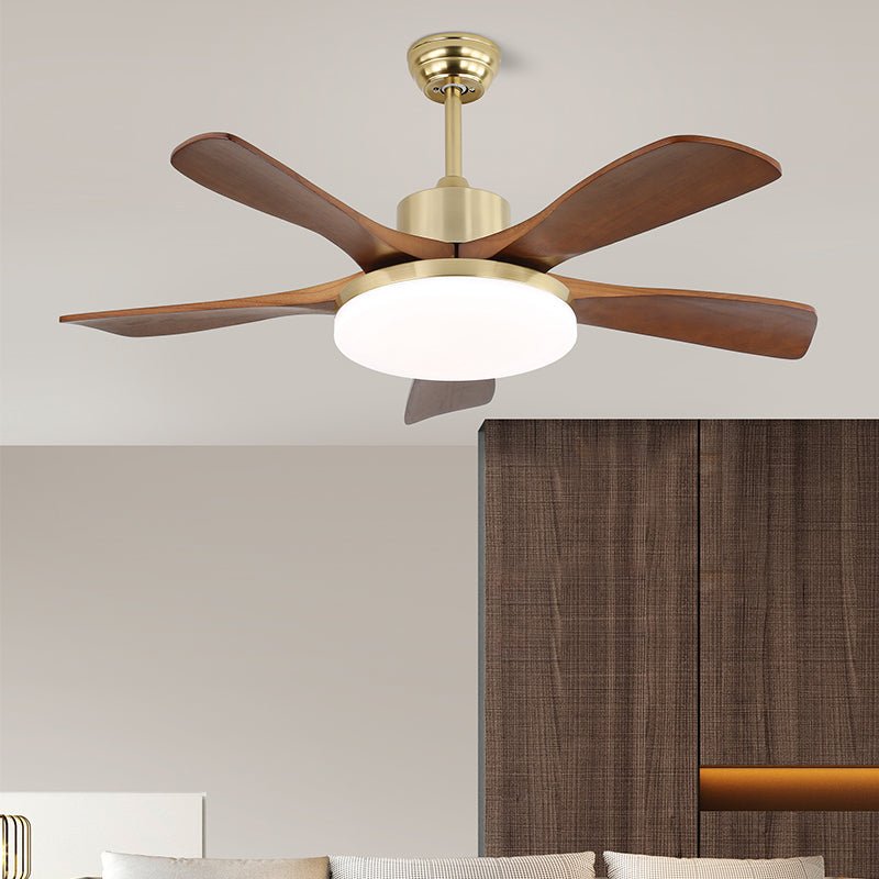 Moderne Plafondventilator met Verlichting - Metalen Behuizing & Houten Bladen - 106cm - Afstandsbediening - 6 Snelheden | Sansoti