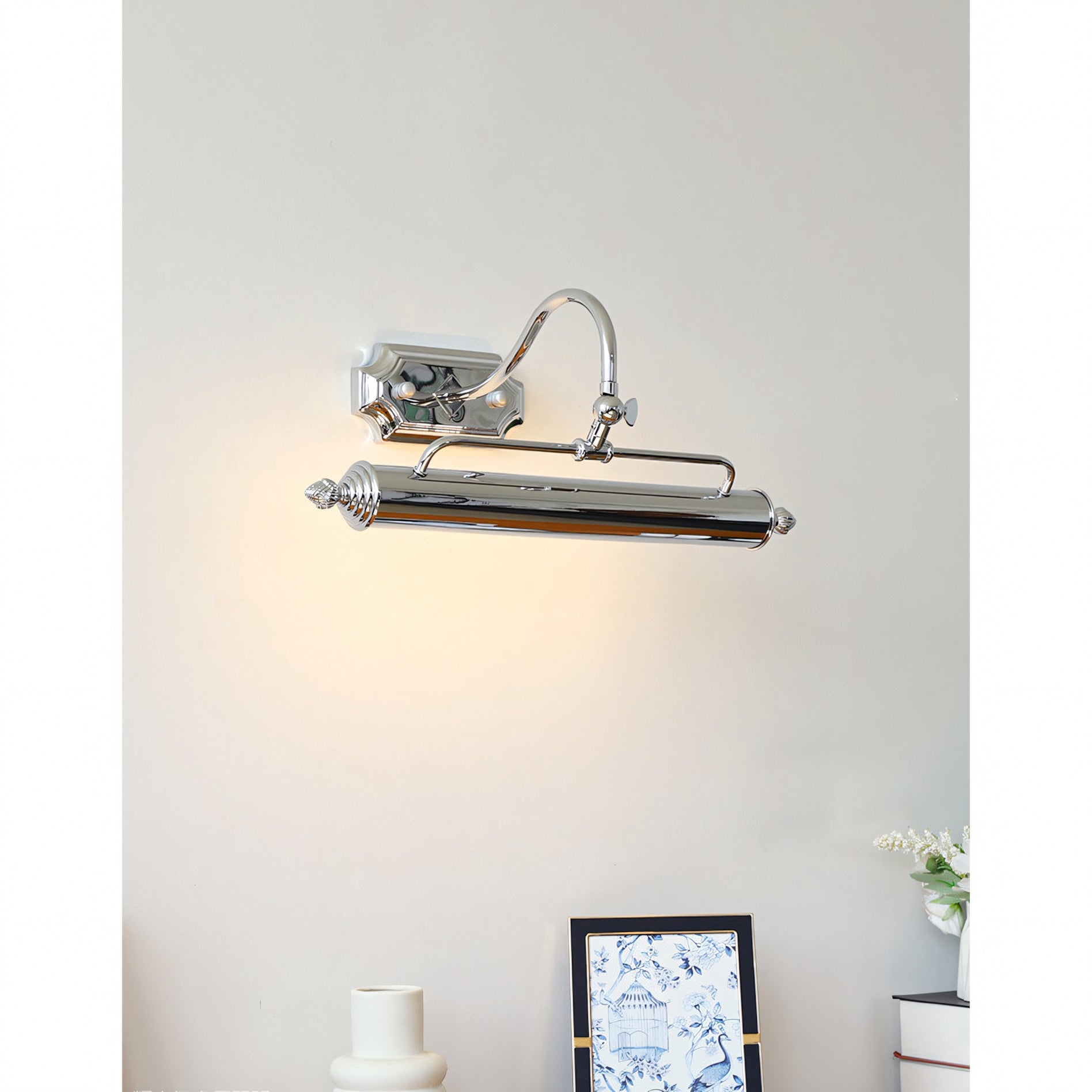 Vellichor Wandlamp met Verstelbare Arm - Zwanenhals Leeslamp voor Schilderijen en Spiegels - Industriële Wandverlichting | Sansoti