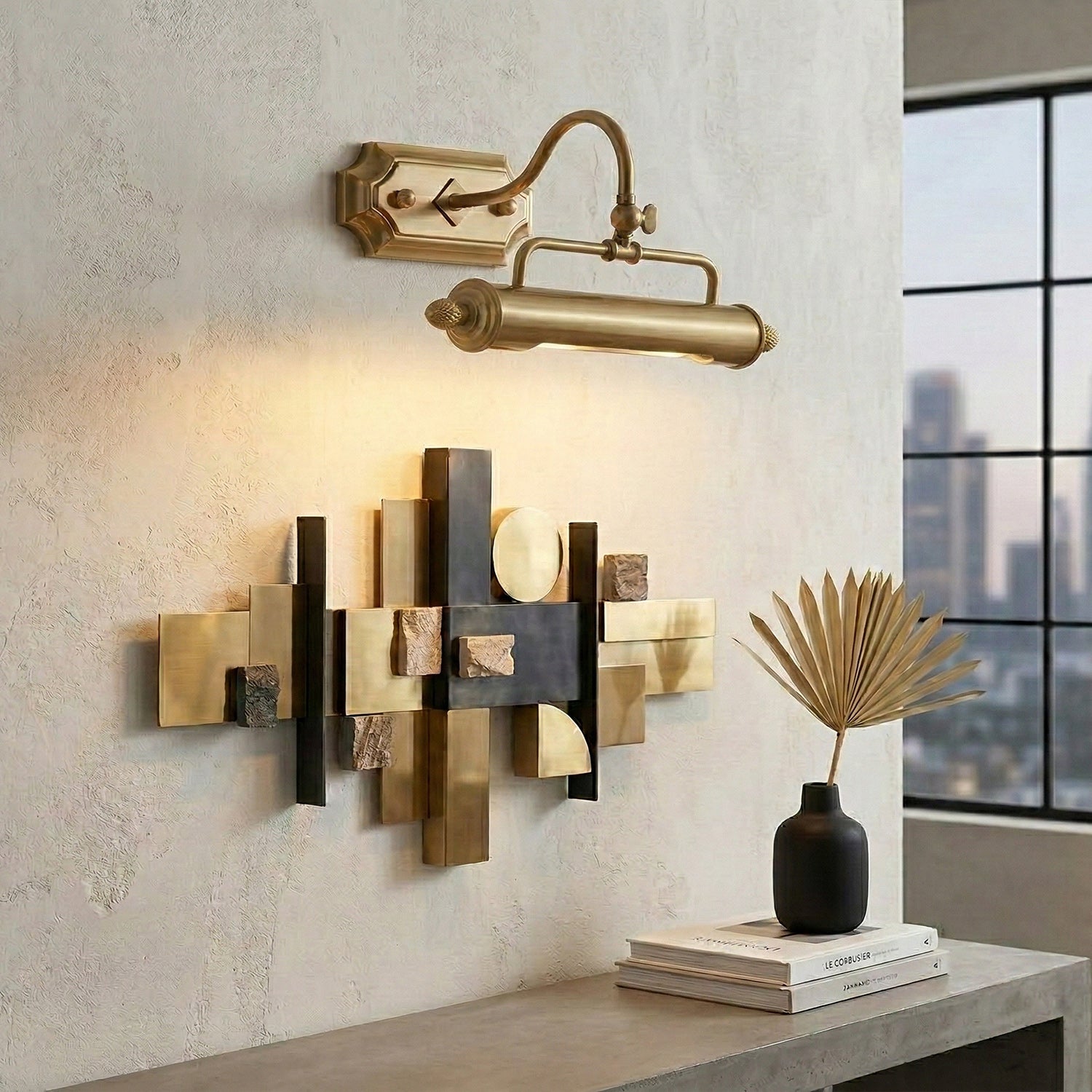 Vellichor Wandlamp met Verstelbare Arm - Zwanenhals Leeslamp voor Schilderijen en Spiegels - Industriële Wandverlichting | Sansoti