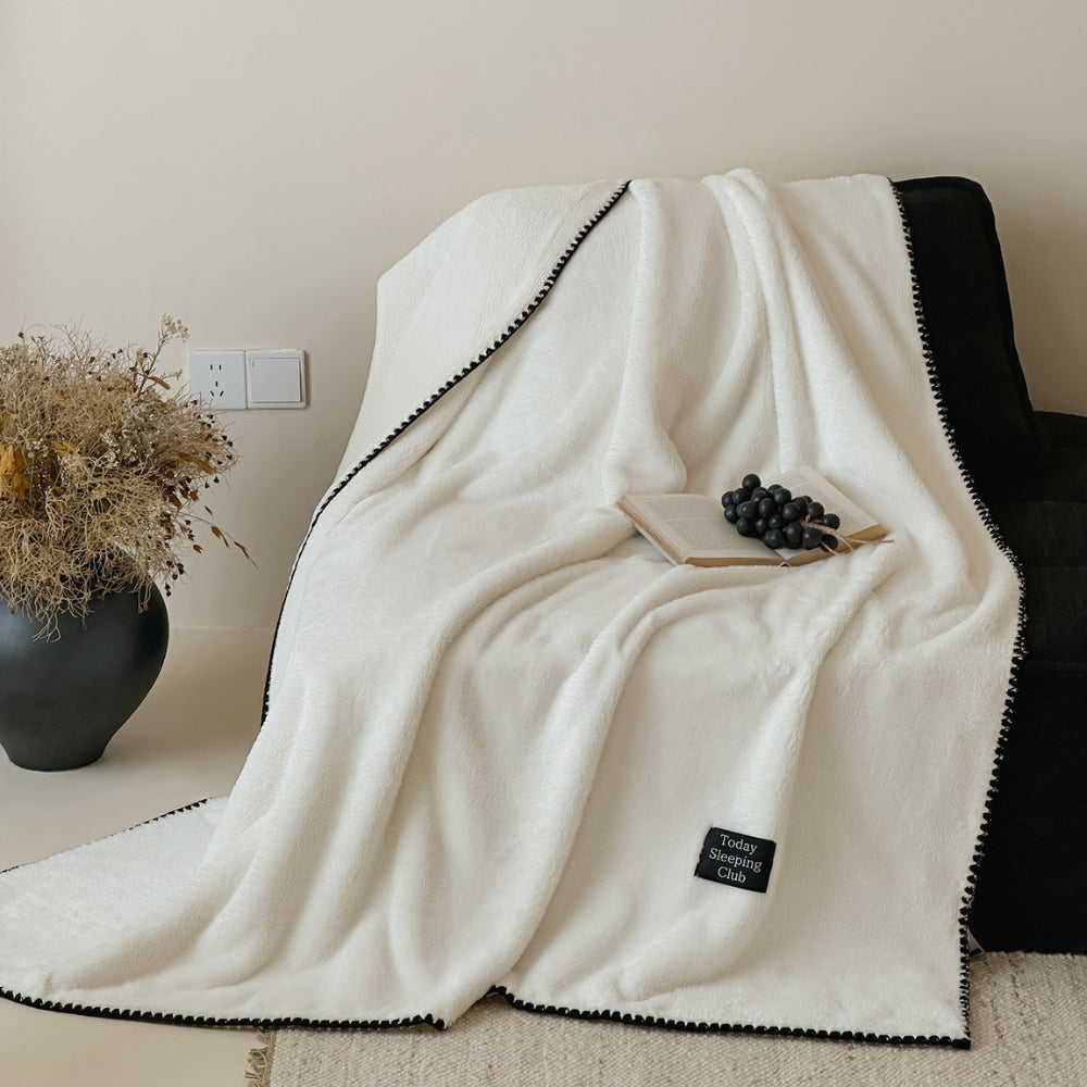 Bouclé Winter Blanket Fleece Wool Luxury Throw Decoration Bedroom Living Room Beige Green Gray 200x230 Warm | Sansoti