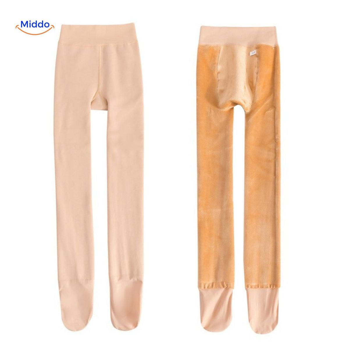 Thermische Panty Fleece Extra Dikke Wintermaillot Beenverwarming Dames Huidkleur Zwart Warm Comfort Elastisch | Sansoti