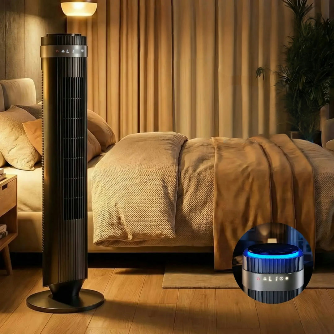 Stille Torenventilator 28dB Bladloos DC-motor Slaapkamer Kantoor Woonkamer Luchtcirculatie Compact Design | Sansoti