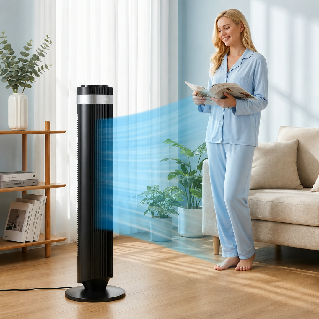 Stille Torenventilator 28dB Bladloos DC-motor Slaapkamer Kantoor Woonkamer Luchtcirculatie Compact Design | Sansoti