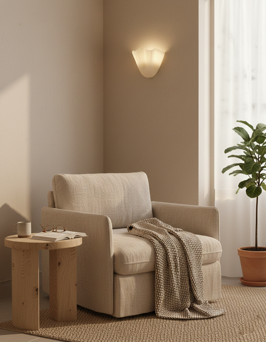 Design Wandleuchte aus mundgeblasenem Glas – Skulpturale Wandbeleuchtung für modernes Interieur