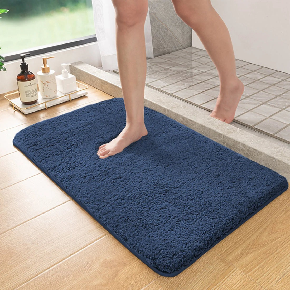 Rutschfeste Badematte aus Mikrofaser, schnelltrocknend, 40x60 50x80cm, saugfähig, maschinenwaschbar, Badezimmer-Bodenmatte für die Dusche | Sansoti