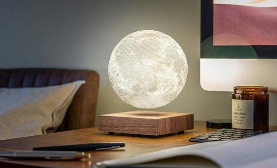 Schwebende Mondlampe mit magnetischer Levitation, LED-Nachtlicht für Schlafzimmer und Nachttisch, stimmungsvolle Beleuchtung und Dekoration | Sansoti