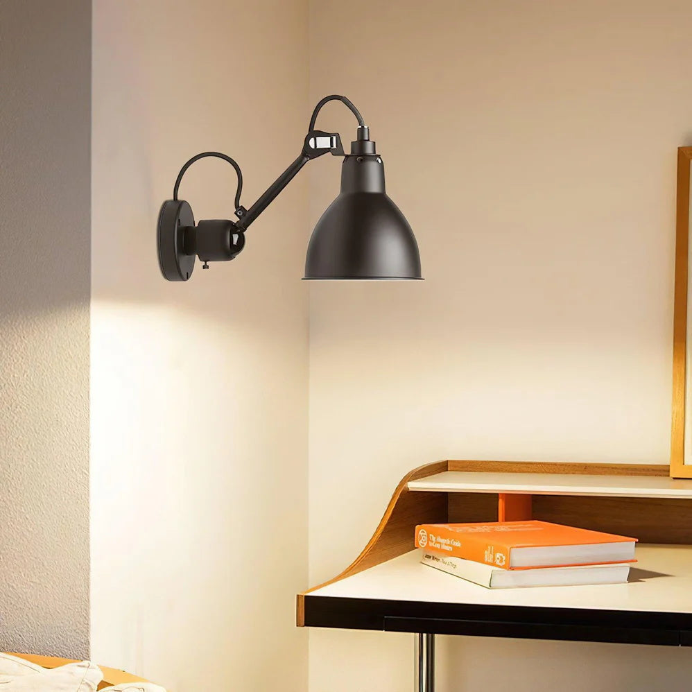 Verstelbare Wandlamp Zwart Mat 15cm Breedte Met Scharnierende Arm Voor Leeshoek Kantoor Werklamp Modern Design | Sansoti