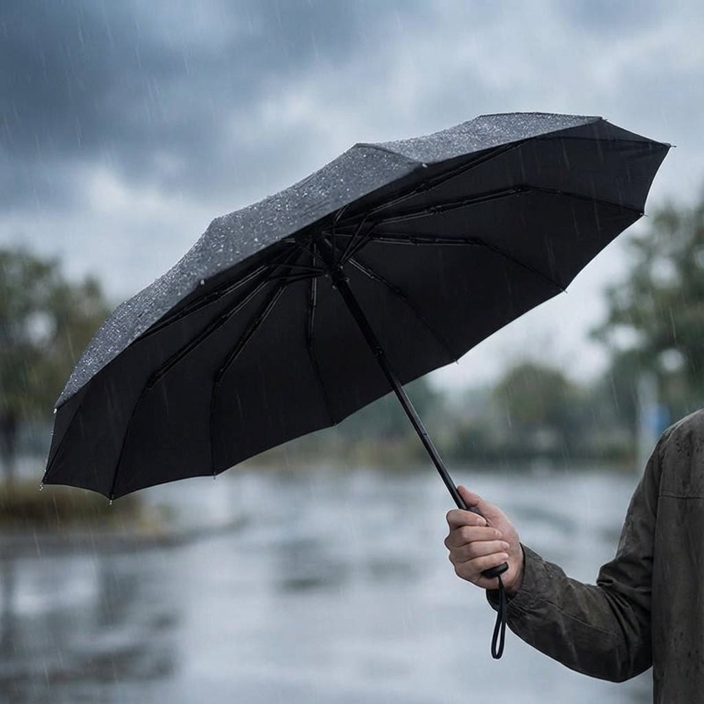 Parapluie tempête réversible XXL résistant au vent, automatique, pour 2 personnes, pour rester au sec, mains libres | Sansoti