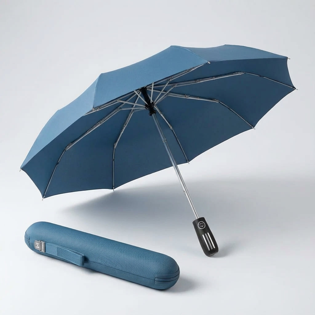 Parapluie tempête réversible XXL résistant au vent, automatique, pour 2 personnes, pour rester au sec, mains libres | Sansoti