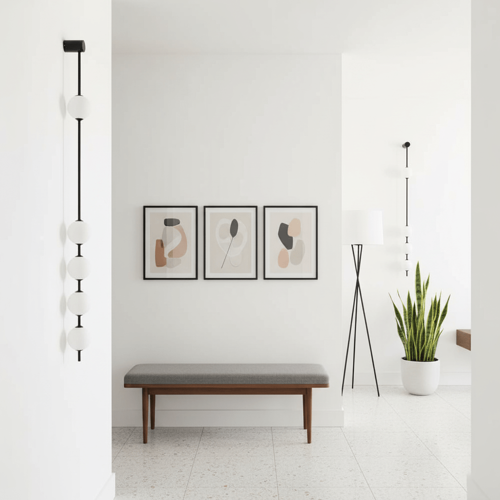 Verticale Glazen Wandlamp met Messing - Design Verlichting voor Gang & Entree | Sansoti