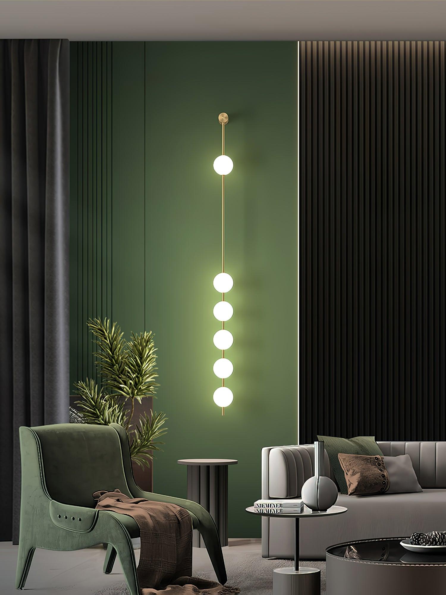Verticale Glazen Wandlamp met Messing - Design Verlichting voor Gang & Entree | Sansoti