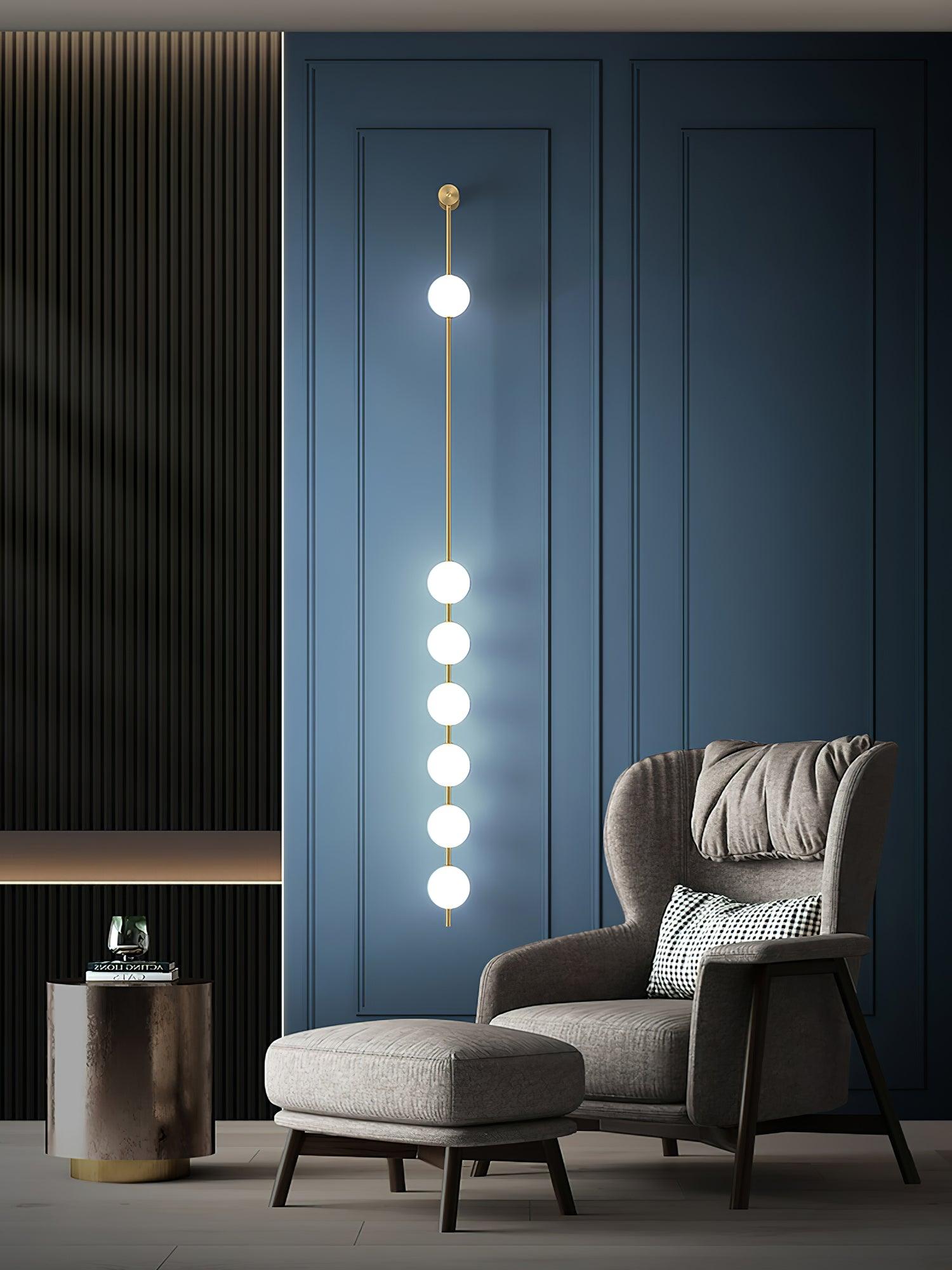Verticale Glazen Wandlamp met Messing - Design Verlichting voor Gang & Entree | Sansoti