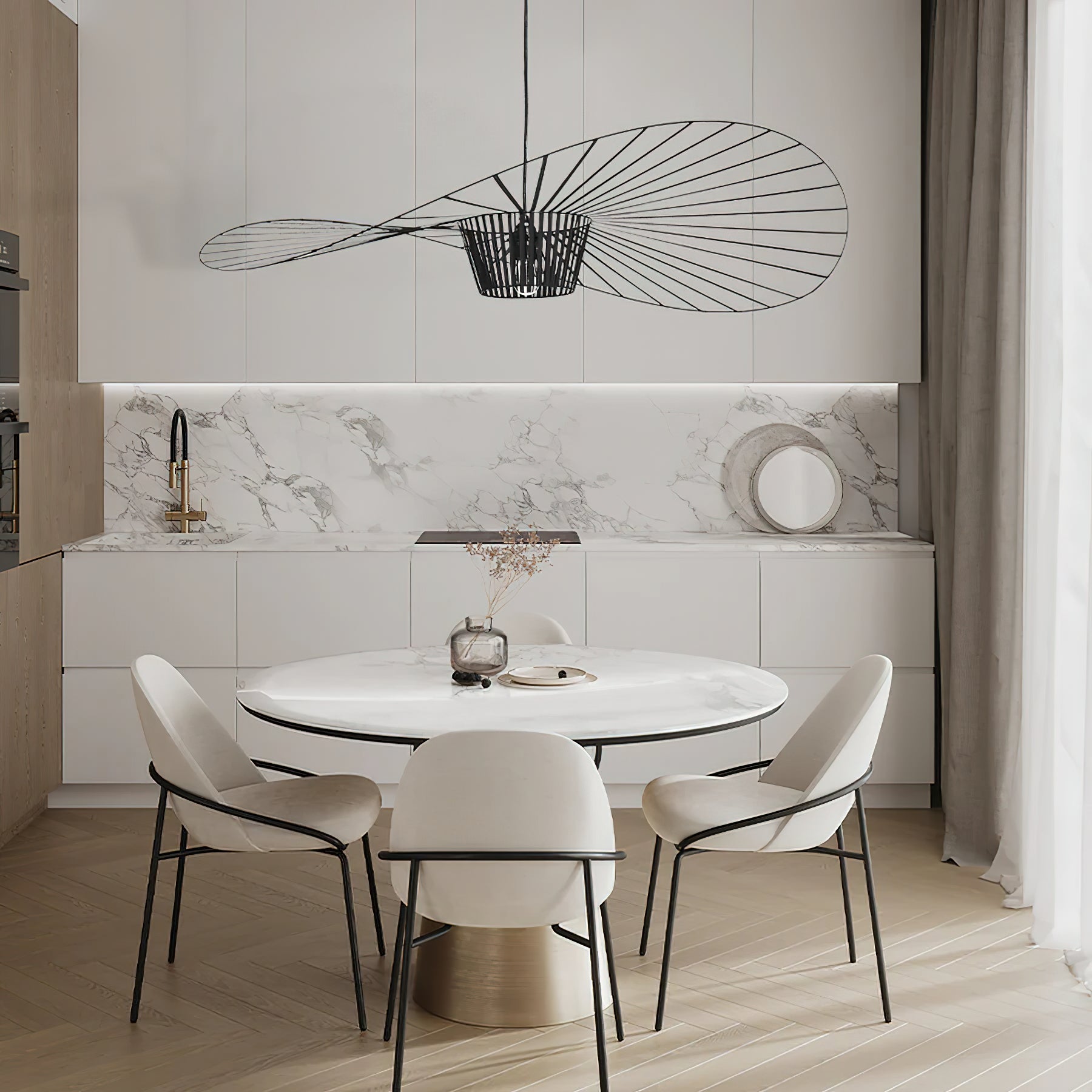 Vertigo Hanglamp Fiberglass Sculptuur met Vloeiende Silhouet Modern Design | Sansoti