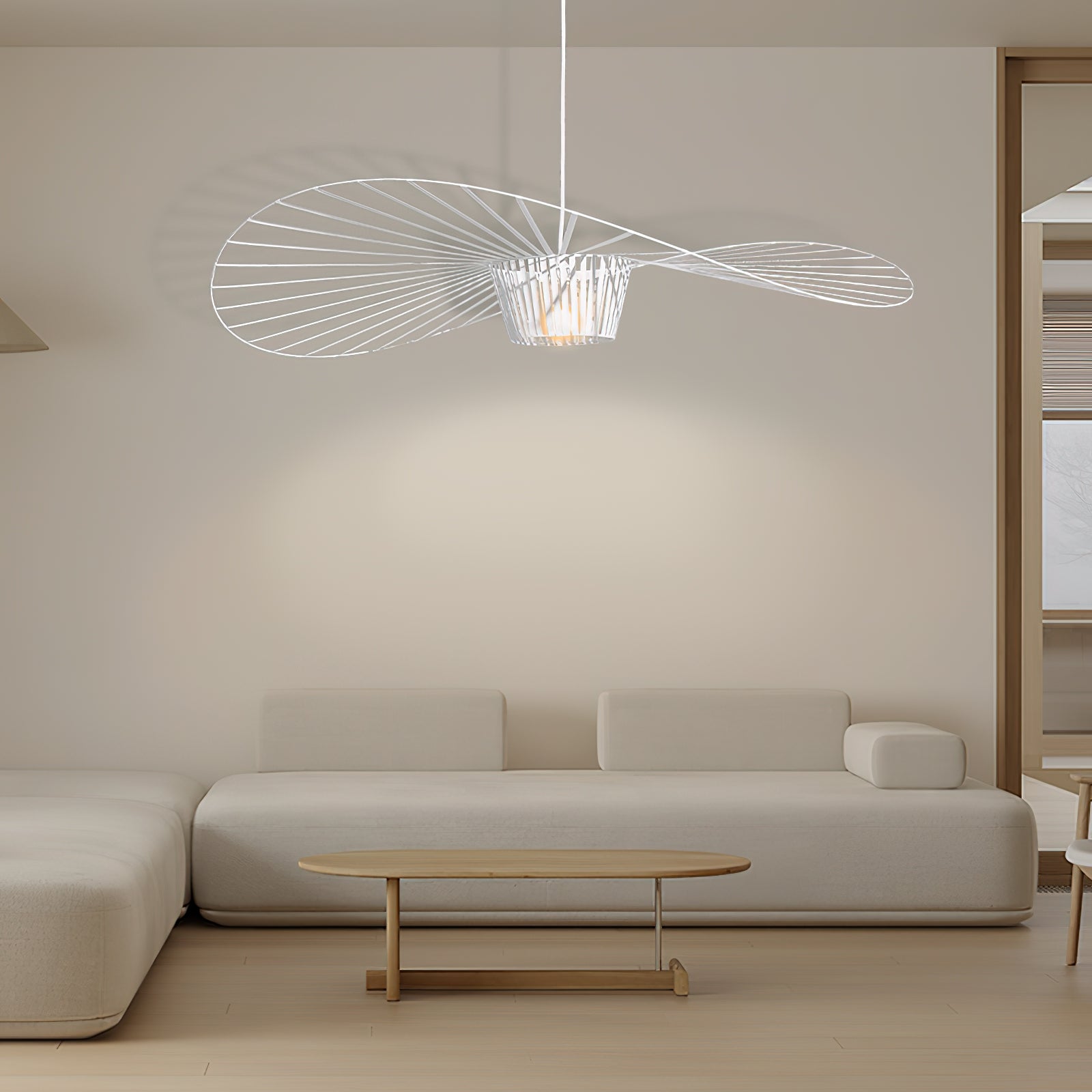 Vertigo Hanglamp Fiberglass Sculptuur met Vloeiende Silhouet Modern Design | Sansoti
