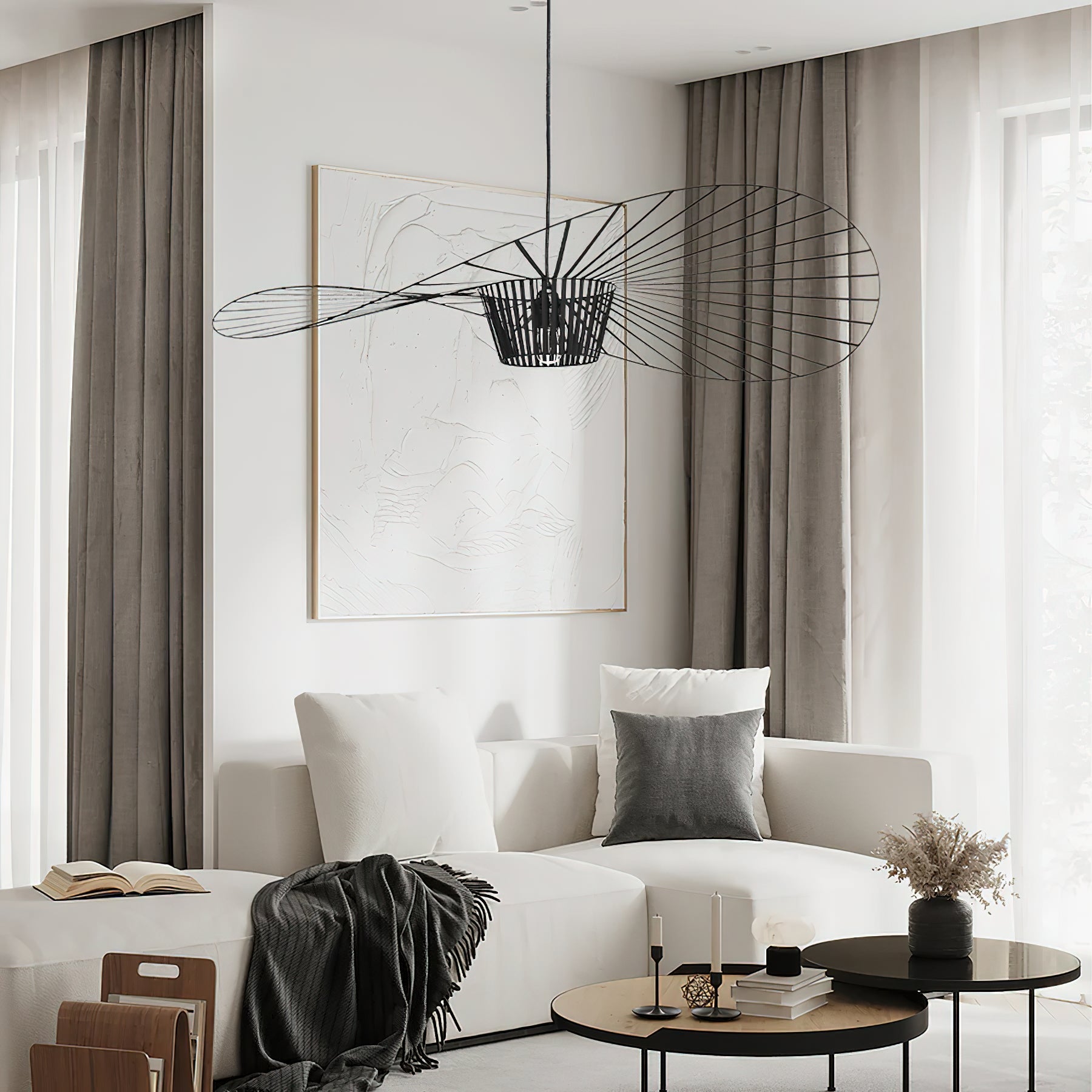 Vertigo Hanglamp Fiberglass Sculptuur met Vloeiende Silhouet Modern Design | Sansoti