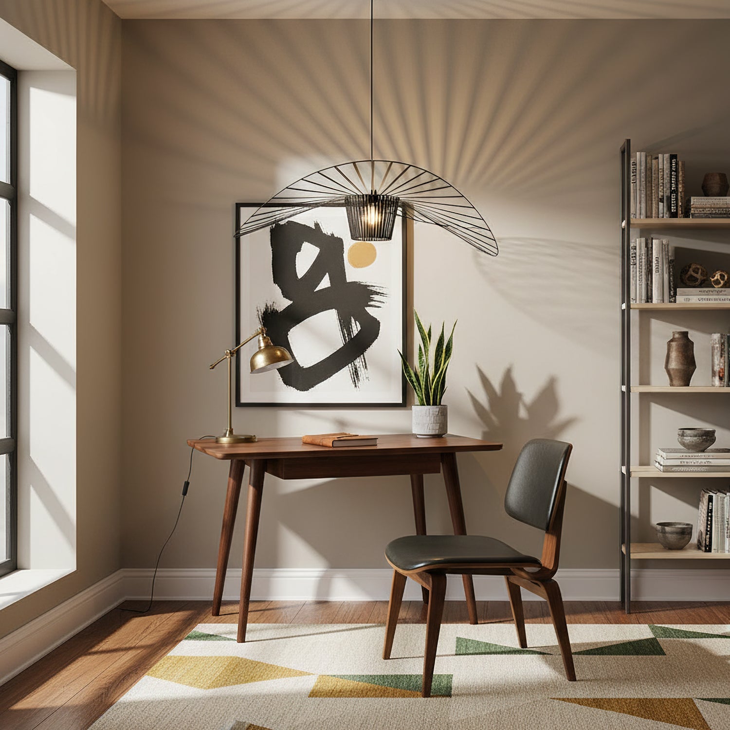 Hanglamp met Polyurethaan Ribbons – Sculptural Design Fiber Grote Zwevende Pendellamp Eetkamer – Ø80cm-Ø200cm | Sansoti